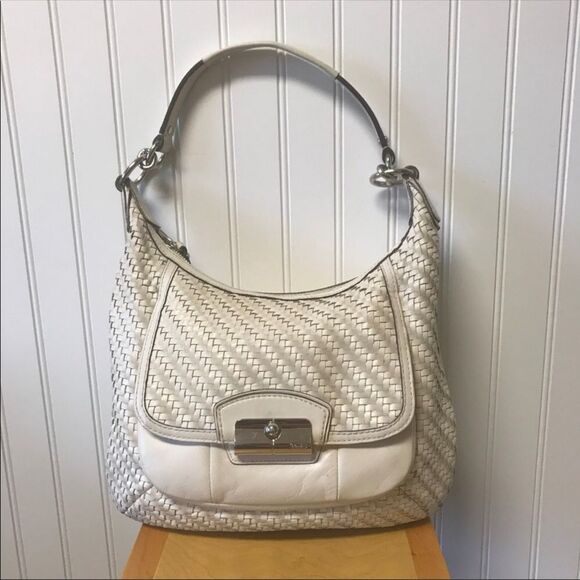 Coach Kristen 19314 Woven Hobo Bag Parchment - Picture 8 of 8